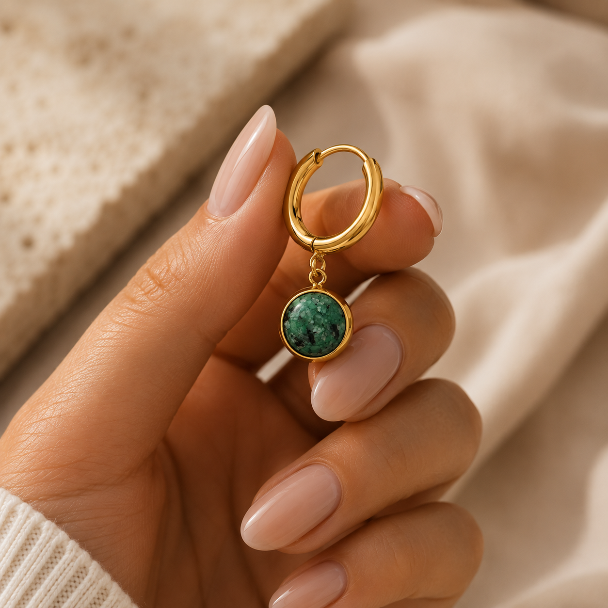 Deep Green Earring