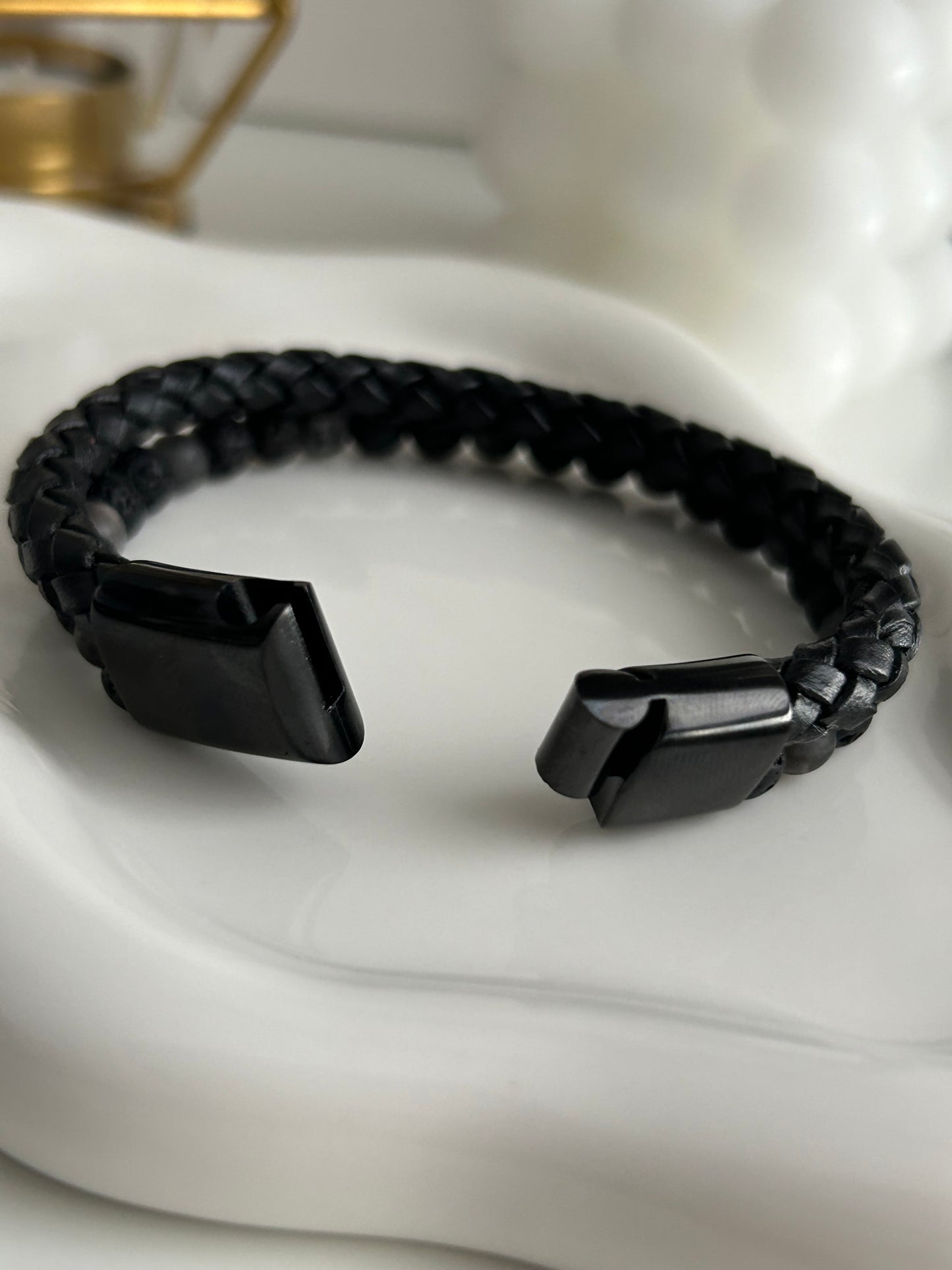 Armband Leder mit Perlen