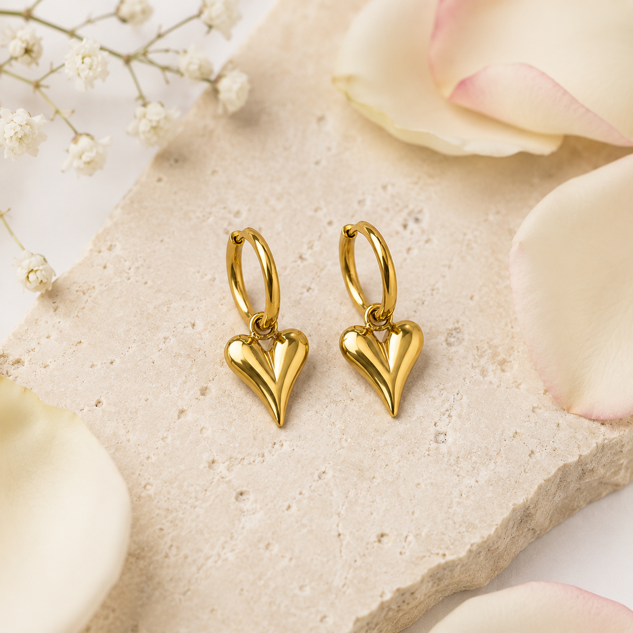 Shine Heart Earring Gold