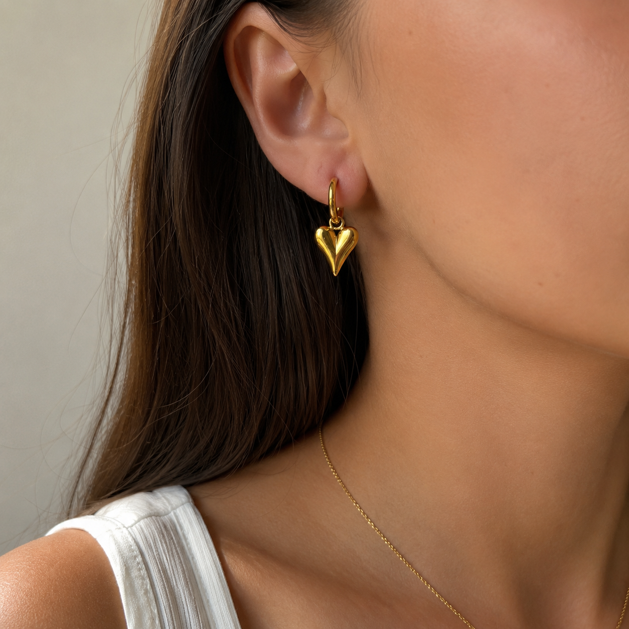 Shine Heart Earring Gold