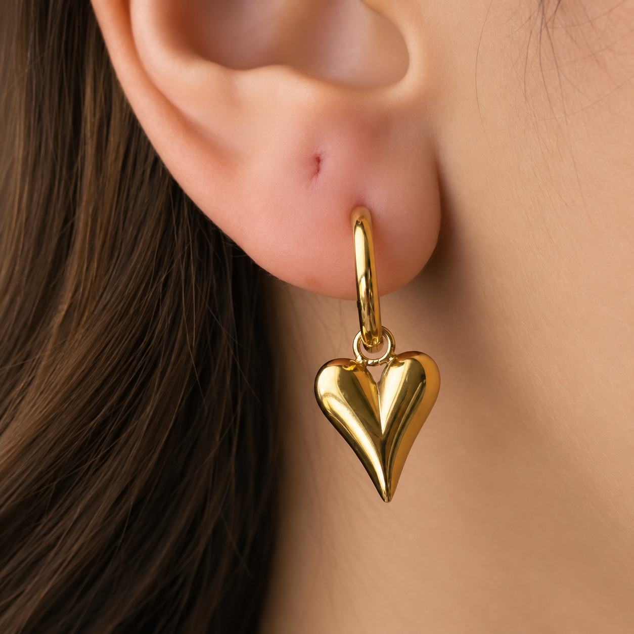 Shine Heart Earring Gold