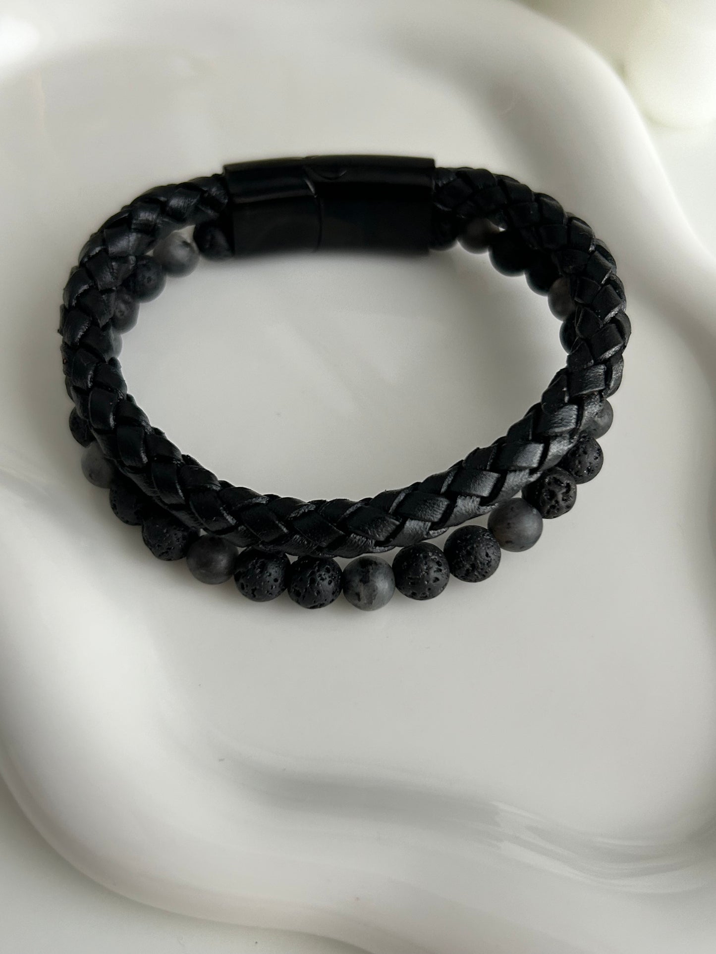 Armband Leder mit Perlen