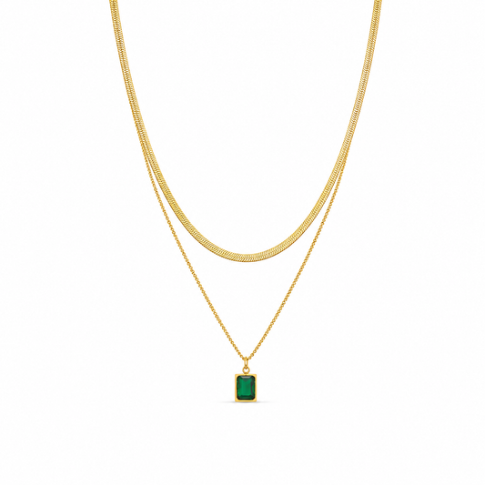 Sleek Green Stone Necklace