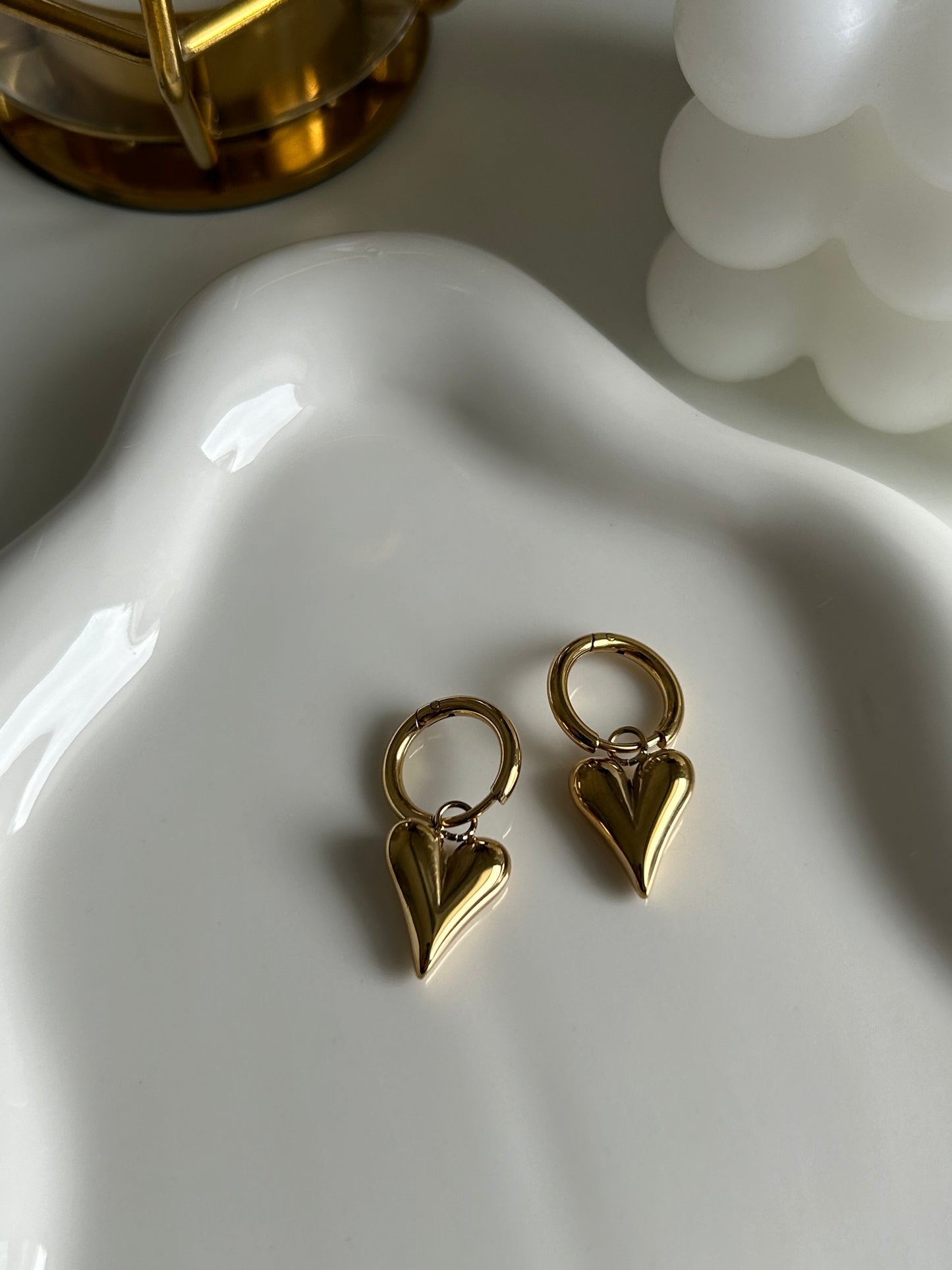 Shine Heart Earring Gold