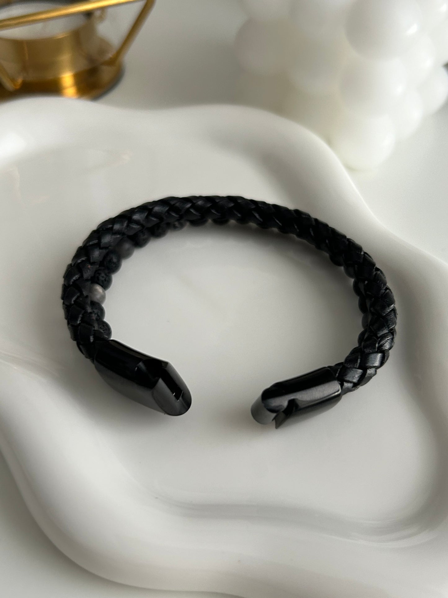 Armband Leder mit Perlen