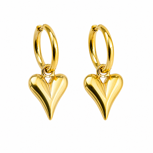 Shine Heart Earring Gold