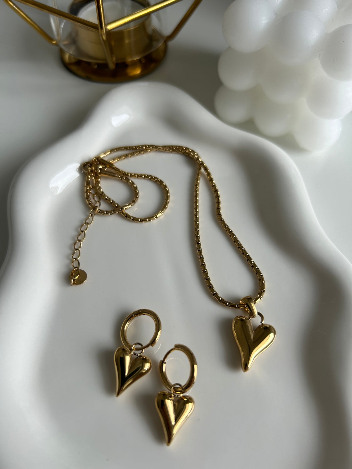 Shine Heart Earring Gold